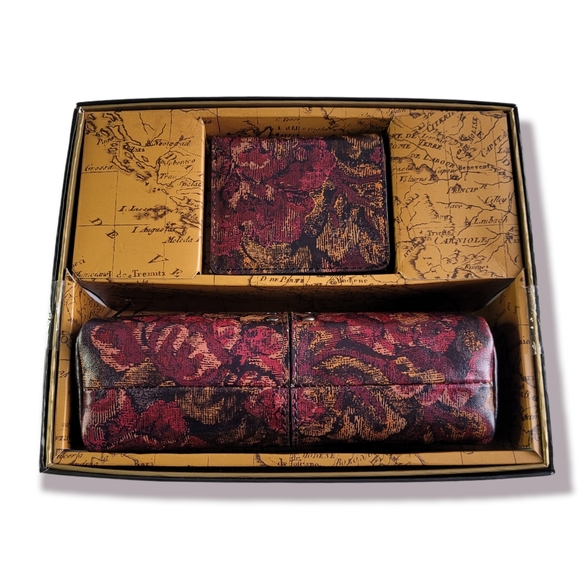 Patricia Nash Luzzi Leather Vintage Floral Brocade Wallet Isla Cosmetic โฆ - Picture 7 of 12